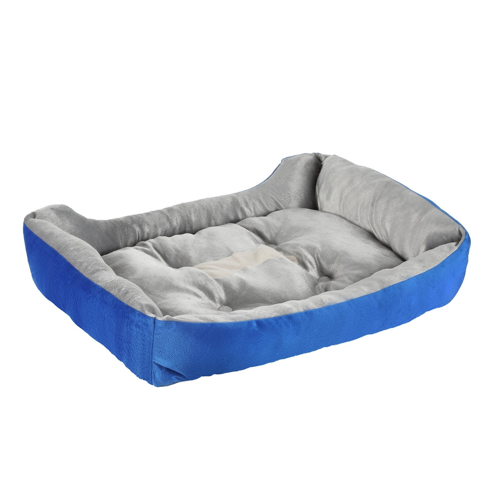 i.Pet Pet Bed Dog Cat Calming Soft Mat Sleeping Comfy Plush Cave Washable Blue