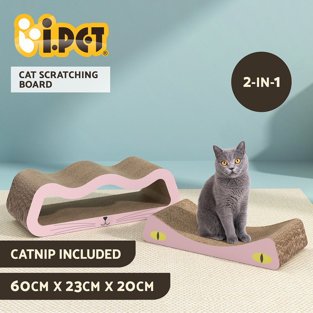 i.Pet Cat Scratching Board Scratcher Cardboard Kitten Indoor Climbing Pad Catnip