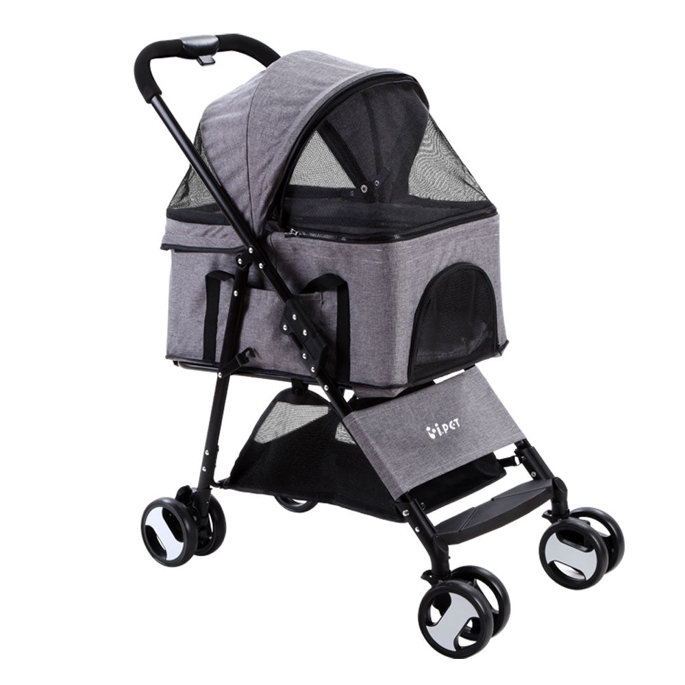 i.Pet Pet Stroller Dog Carrier Foldable Pram Large Black